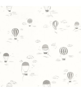 Papier Peint BALLOONS IN THE CLOUDS ANTHRACITE - Collection ONCE UPON A TIME 2 - CASADECO - Réf. OUTD200859808