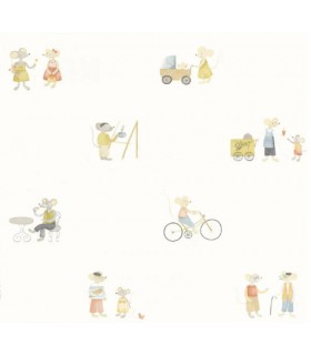 Papier Peint NEIGHBORS OF THE VILLAGE MULTICOLORE - Collection ONCE UPON A TIME 2 - CASADECO - Réf. OUTD200878707