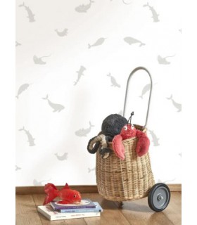 Papier Peint POETIC SEA GRIS BALEINE - Collection ONCE UPON A TIME 2 - CASADECO - Réf. OUTD200809229