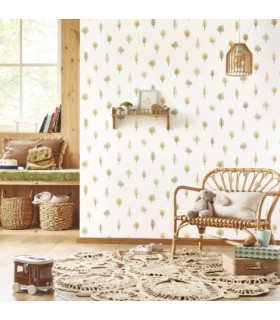 Papier Peint WALK IN THE PARK VERT FEUILLE - Collection ONCE UPON A TIME 2 - CASADECO - Réf. OUTD200867410