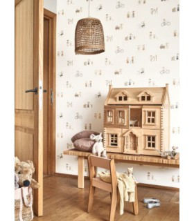 Papier Peint NEIGHBORS OF THE VILLAGE NATUREL - Collection ONCE UPON A TIME 2 - CASADECO - Réf. OUTD200871919