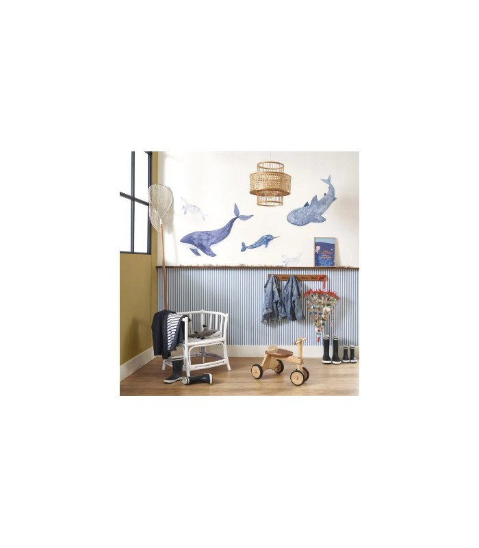 Papier Peint RAYURES BLEU MARINE - Collection ONCE UPON A TIME 2 - CASADECO - Réf. OUTD29886625