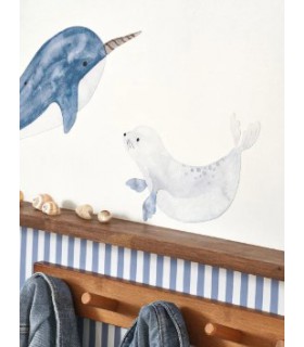 Papier Peint RAYURES BLEU MARINE - Collection ONCE UPON A TIME 2 - CASADECO - Réf. OUTD29886625