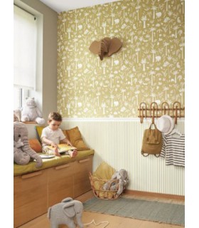 Papier Peint RAYURES OLIVE - Collection ONCE UPON A TIME 2 - CASADECO - Réf. OUTD29887227