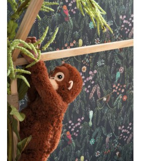 Papier Peint TROPICAL FOREST MULTICO FOND ENCRE - Collection ONCE UPON A TIME 2 - CASADECO - Réf. OUTD200756909