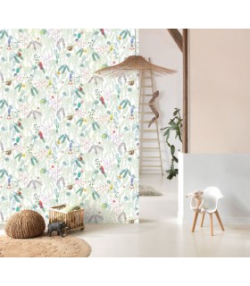 Papier Peint TROPICAL FOREST MULTICO FOND BLANC - Collection ONCE UPON A TIME 2 - CASADECO - Réf. OUTD200757447