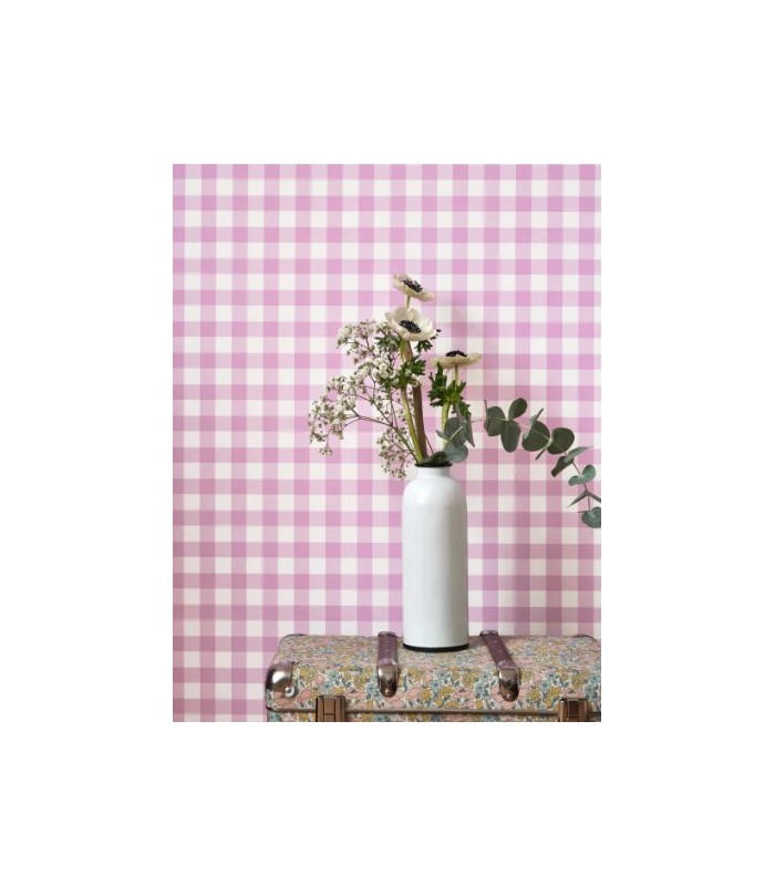 Papier Peint VICHY LILAS - Collection ONCE UPON A TIME 2 - CASADECO - Réf. OUTD89265313