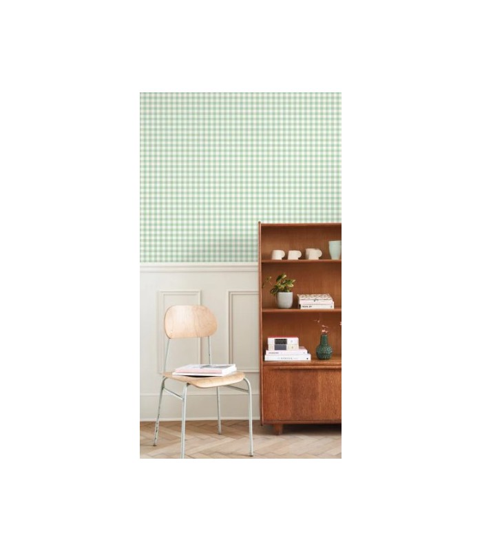 Papier Peint VICHY VERT CÉLADON - Collection ONCE UPON A TIME 2 - CASADECO - Réf. OUTD89267202