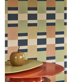 Papier Peint CHESS GAME VERT / OCRE - Collection COLOR GAME - CASADECO - Réf. GAME200627202