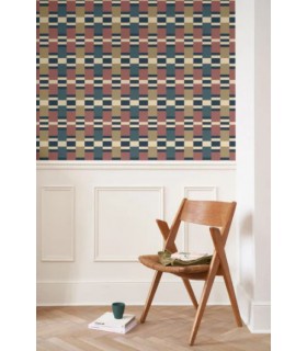 Papier Peint CHESS GAME BORDEAUX / BLEU - Collection COLOR GAME - CASADECO - Réf. GAME200628668