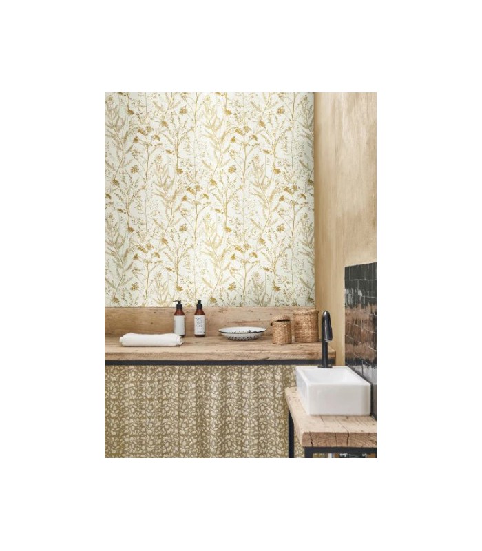 Papier Peint PRAIRIE OLIVE - Collection SENTIERS DES DUNES - CASADECO - Réf. SENT200957261