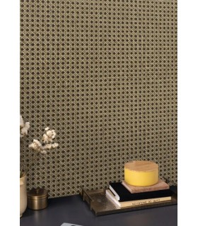 Papier Peint CANNAGE NOIR - Collection MATIERES - CASELIO - Réf. MMT106029014