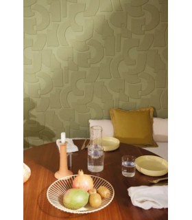 Papier Peint VOLUME VERT KAKI - Collection ORIGINE - CASELIO - Réf. OGN106057112