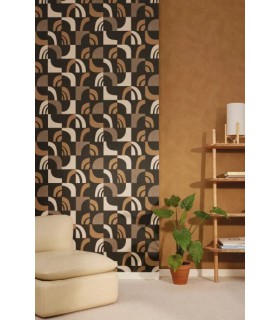 Papier Peint EMPREINTE TERRE CUITE NOIR - Collection ORIGINE - CASELIO - Réf. OGN106072098