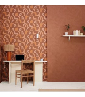Papier Peint UNI LA CHAUX TERRE BRULEE - Collection ORIGINE - CASELIO - Réf. OGN106083000