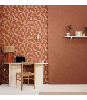 Papier Peint UNI LA CHAUX TERRE DE SIENNE - Collection ORIGINE - CASELIO - Réf. OGN106088000