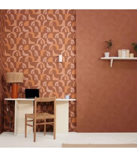 Papier Peint UNI LA CHAUX TERRE D OMBRE - Collection ORIGINE - CASELIO - Réf. OGN106089090