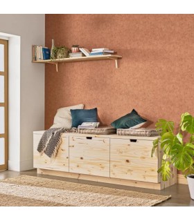 Papier Peint BETON UNI TERRE DE SIENNE - Collection RELIEFS - CASELIO - Réf. RLF101483522