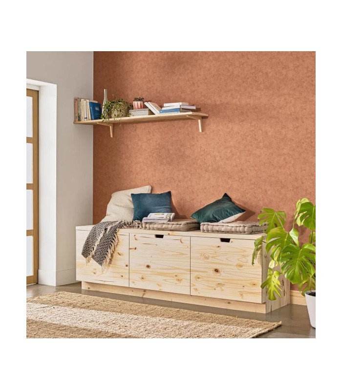 Papier Peint BETON UNI TERRE DE SIENNE - Collection RELIEFS - CASELIO - Réf. RLF101483522