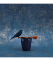 Papier peint Uni STONE BLEU ENCRE - Collection Stone 2 - Réf. STND80836466