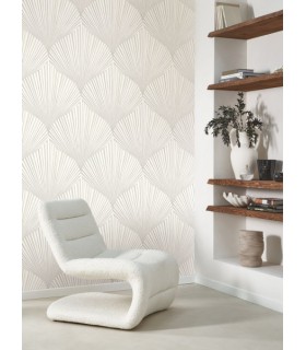 Papier peint SEMIRAMIS BLANC COTON - Collection Babylone - CASADECO - Ref. BBLN89760211