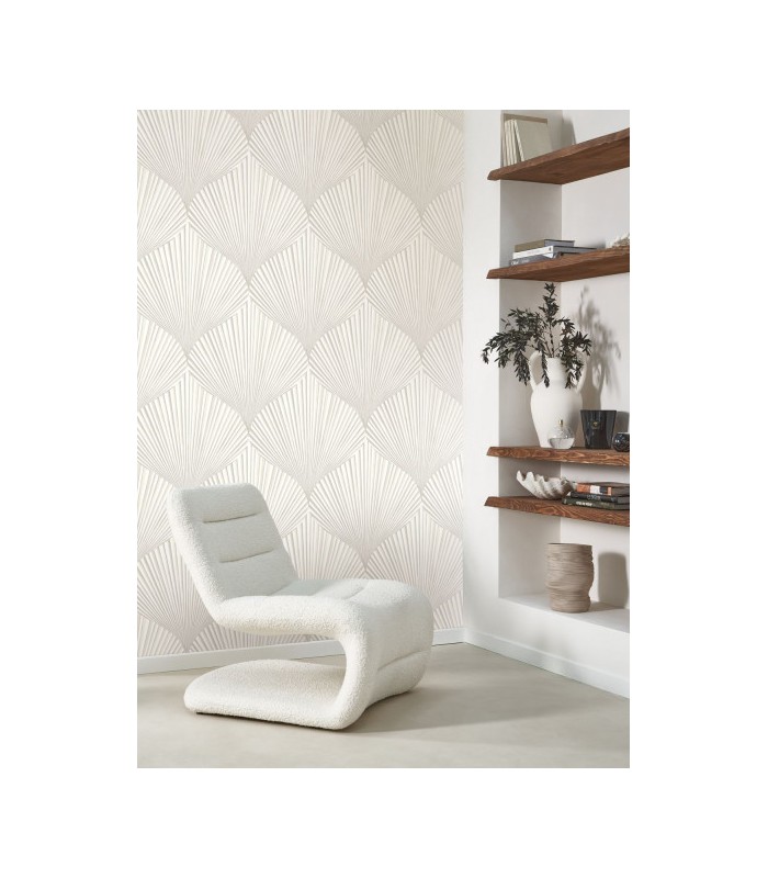 Papier peint SEMIRAMIS BLANC COTON - Collection Babylone - CASADECO - Ref. BBLN89760211