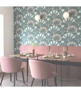 Papier peint Majestic VERT ÉMERAUDE VIOLET DORÉ - Collection Élégance - CASELIO - Réf. ELC105277120