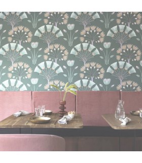 Papier peint Majestic VERT ÉMERAUDE VIOLET DORÉ - Collection Élégance - CASELIO - Réf. ELC105277120