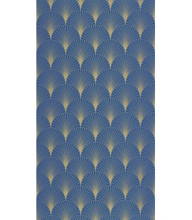 Papier peint Prosperity BLEU OUTRE-MER DORÉ - Collection Élégance - CASELIO - Réf. ELC105266021