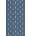 Papier peint Prosperity BLEU OUTRE-MER DORÉ - Collection Élégance - CASELIO - Réf. ELC105266021
