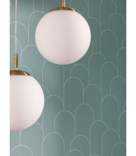 Papier peint Ornament VERT D'EAU et BLANC - Collection Élégance - CASELIO - Réf. ELC105287000