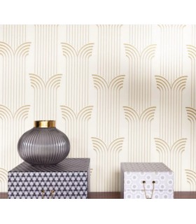 Papier peint Glamour BEIGE DORÉ - Collection Élégance - CASELIO - Réf. ELC105291027