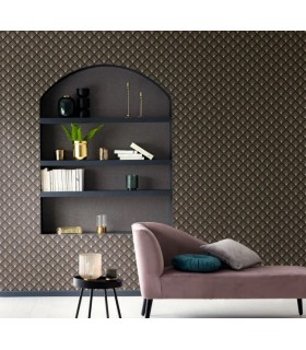 Papier peint Effervescence NOIR DORÉ - Collection Élégance - CASELIO - Réf. ELC105319000