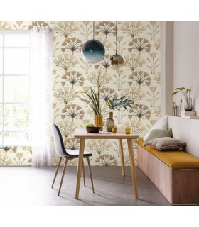 Papier peint Majestic BEIGE DORÉ - Collection Élégance - CASELIO - Réf. ELC105271026