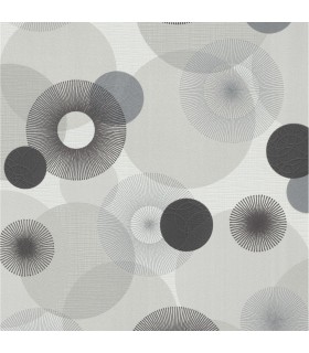 Papier peint vinyle expansé motif Circle gris et blanc Erismann 10116-34