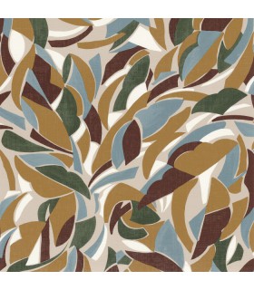 Papier Peint Vinyle sur Intissé Collage Grège/ Moutarde – L’Atelier de Casamance - réf. 75553874