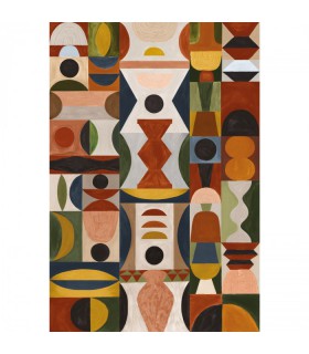 Papier peint panoramique Modelage Terracotta Sable Casamance 75564180 - 204 x 300 CM