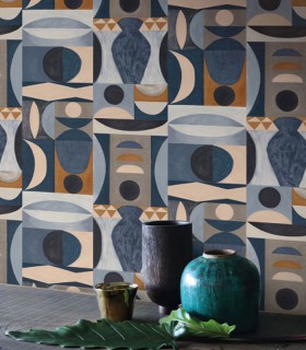 Papier Peint Vinyle sur Intissé Auguste Latte – Mouvements de Casamance - réf. 76032344