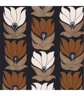 Papier Peint Intissé Dauphine Blanc/ Doré – Square Jasmin de Casamance - réf. 75690610