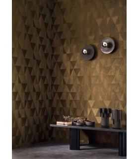 Papier Peint Vinyle sur Intissé Parangon Blanc/ Doré – Textures Métalliques de Casamance - réf. 75770508