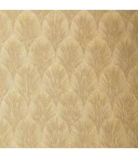 Papier Peint Vinyle sur Intissé Tourmaline Blanc/ Doré – Textures Métalliques de Casamance - réf. 75781324