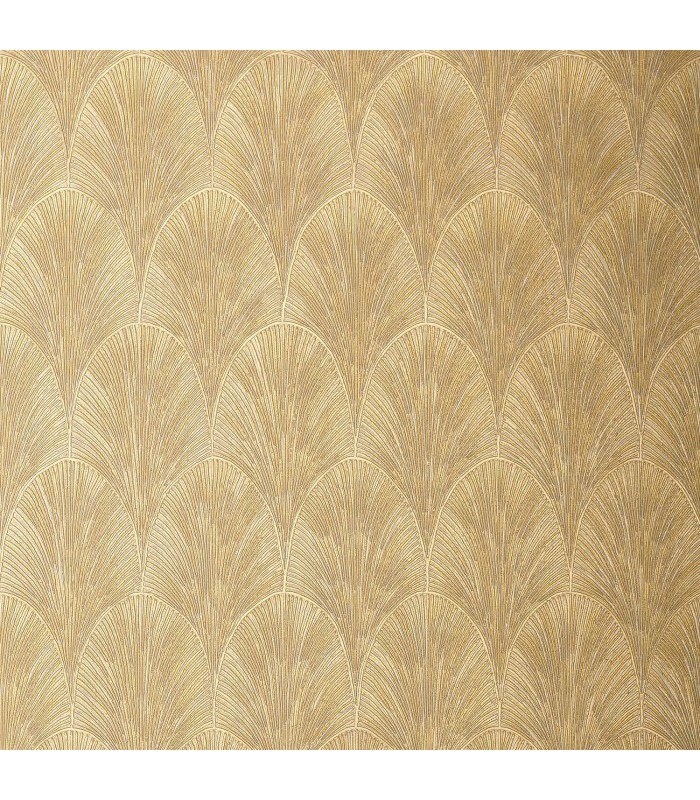 Papier Peint Vinyle sur Intissé Tourmaline Blanc/ Doré – Textures Métalliques de Casamance - réf. 75781324