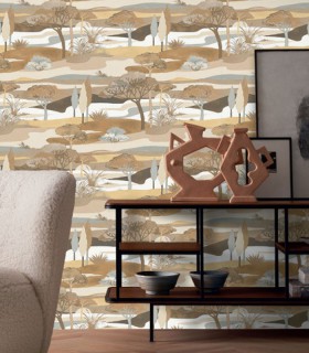 Papier Peint Intissé Cap Ferret Sable Latte – L’Ile aux Oiseaux de Casamance - réf. 75870100