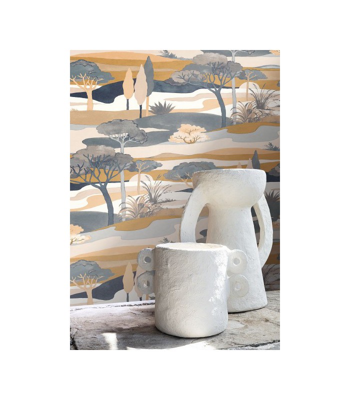 Papier Peint Intissé Cap Ferret Sable Latte – L’Ile aux Oiseaux de Casamance - réf. 75870100