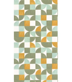 Papier peint Hapiness Vert kaki et Orange - Collection Green Life 2 - CASELIO - Réf.  GNL2105360387