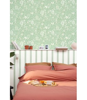 Papier peint Satisfaction Vert d'Eau Et Or - Collection Green Life 2 - CASELIO - Réf.  GNL2105350708