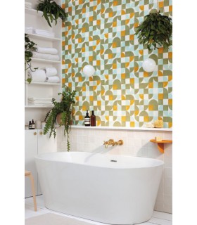 Papier peint Hapiness Vert kaki et Orange - Collection Green Life 2 - CASELIO - Réf.  GNL2105360387