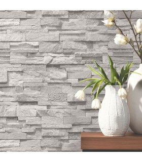 Papier Peint Vinyle Grainé sur Intissé Motif Parement Gris acier – Erismann - réf. 02363-30