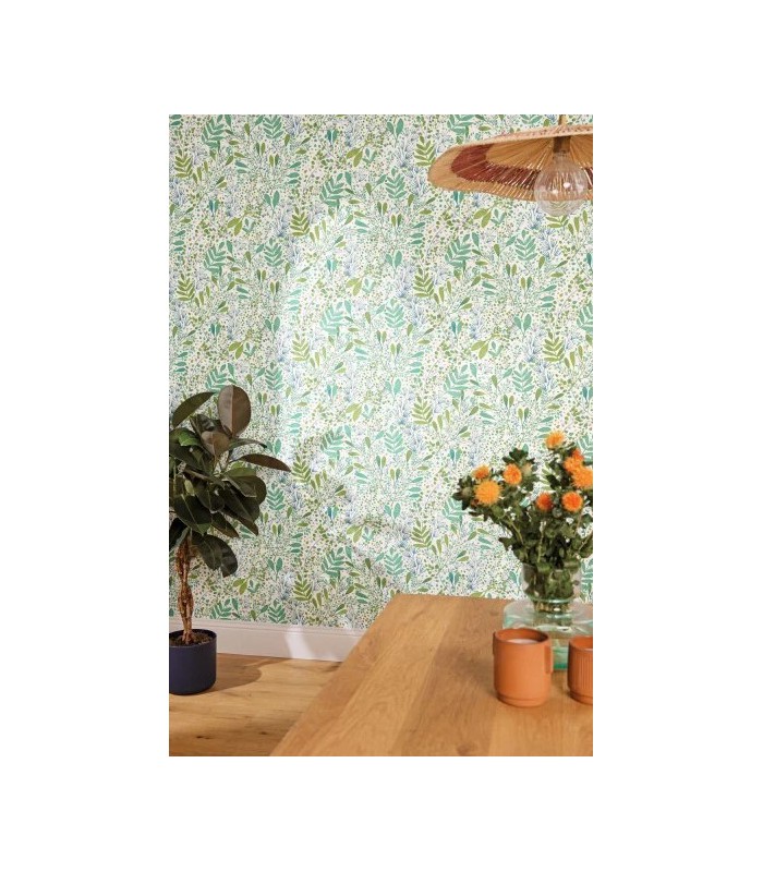 Papier peint Joy Vert et Mauve - Collection Green Life 2 - CASELIO - Réf.  GNL2101690746