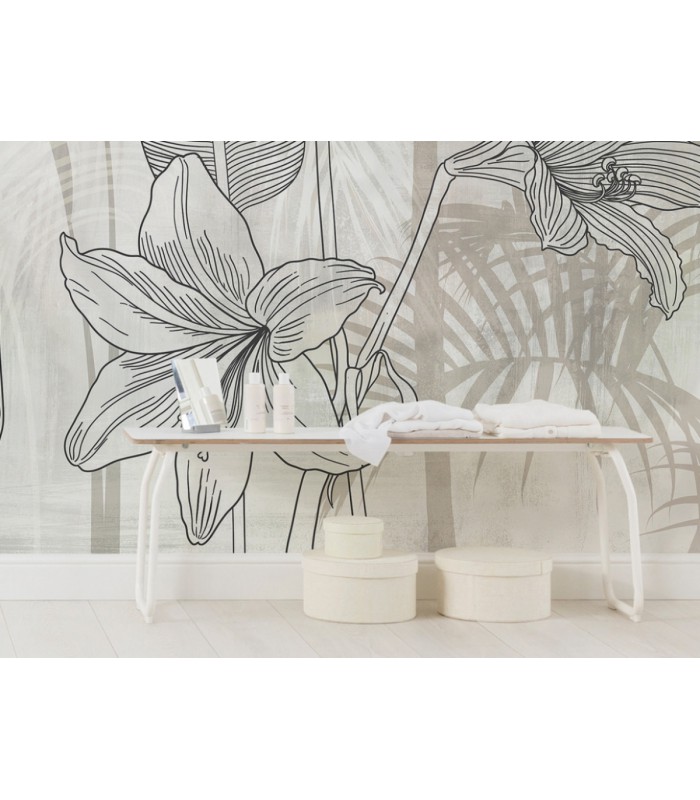 Panoramique Linierte Lilien - Collection Pure 2 - KOMAR - REF IF4-086  - 400x250CM
